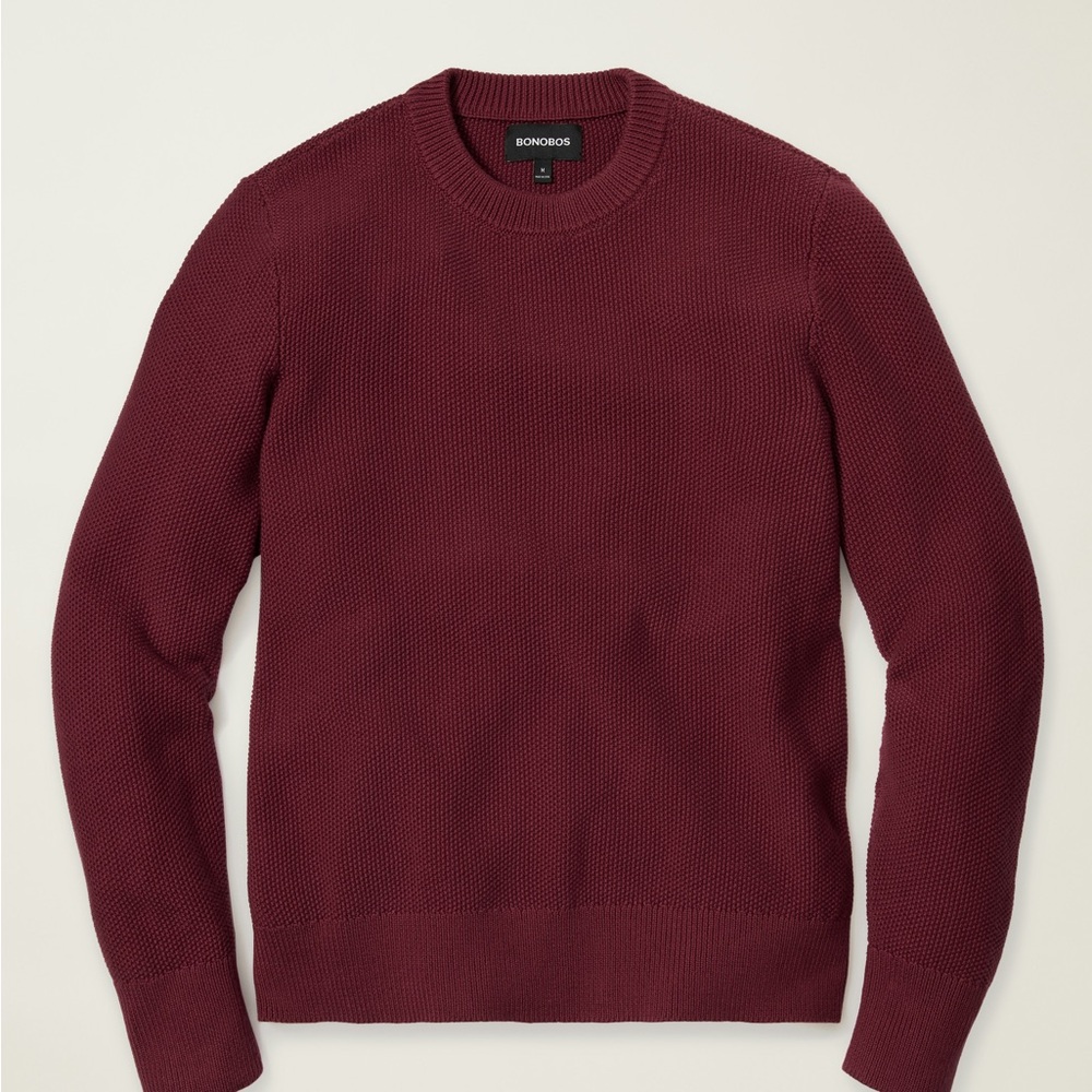 Bonobos 100% Cotton Burgundy Heavyweight Seedstitch Sweater Men’s Size L
